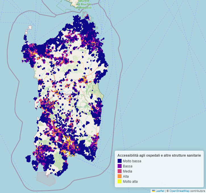 Mappa dell' accessibilità degli ospedali e delle altre strutture sanitarie